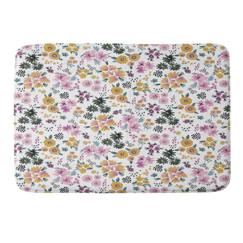 Ninola Design Artful little flowers summer Memory Foam Bath Mat