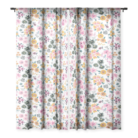 Ninola Design Artful little flowers summer Sheer Non Repeat