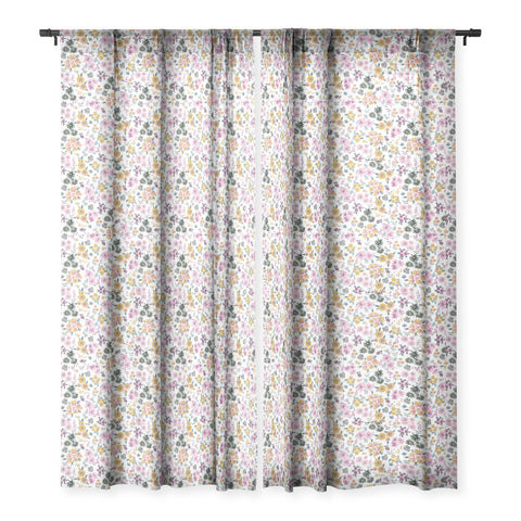 Ninola Design Artful little flowers summer Sheer Window Curtain