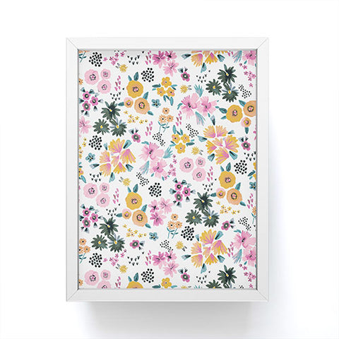 Ninola Design Artful little flowers summer Framed Mini Art Print