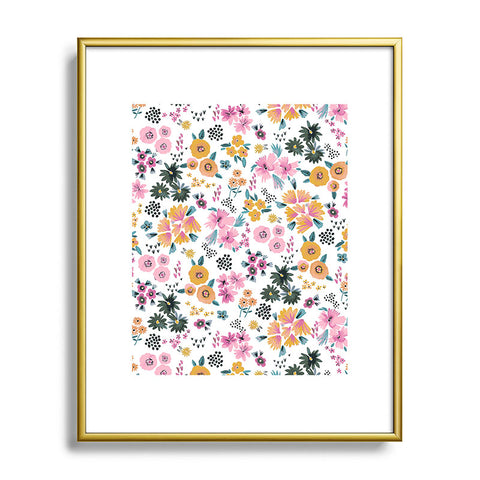 Ninola Design Artful little flowers summer Metal Framed Art Print