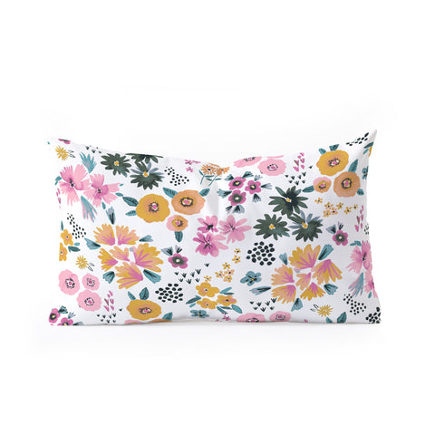 Ninola Design Artful little flowers summer Oblong Throw Pillow