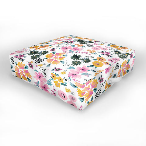 Ninola Design Artful little flowers summer Outdoor Floor Cushion