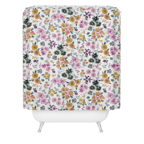 Ninola Design Artful little flowers summer Shower Curtain