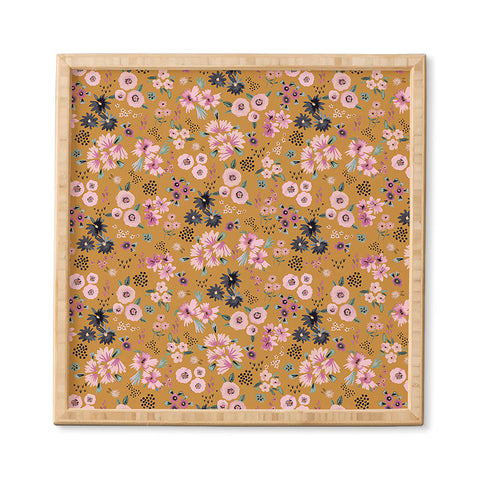 Ninola Design Artful little flowers yellow sunrise Framed Wall Art