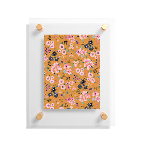Ninola Design Artful little flowers yellow sunrise Floating Acrylic Print