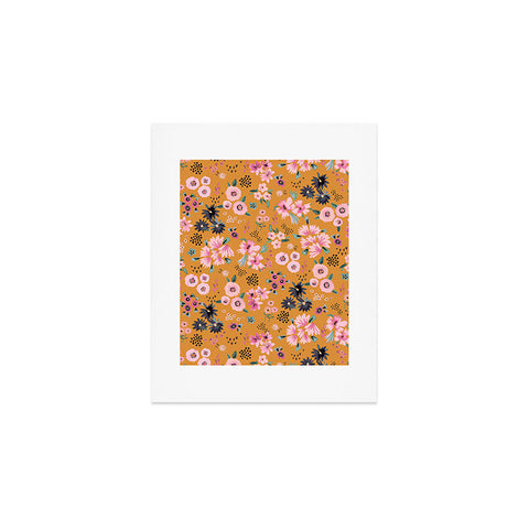 Ninola Design Artful little flowers yellow sunrise Art Print
