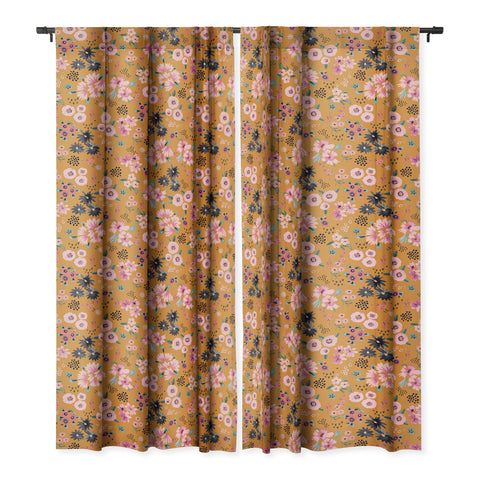 Ninola Design Artful little flowers yellow sunrise Blackout Non Repeat