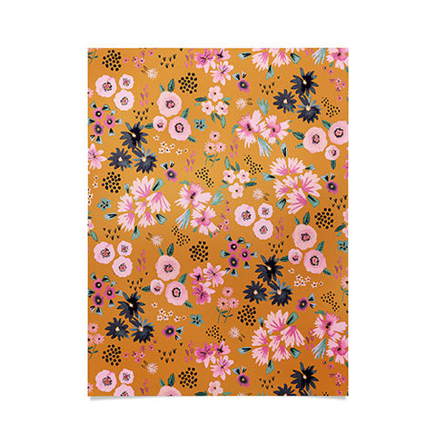 Ninola Design Artful little flowers yellow sunrise Poster