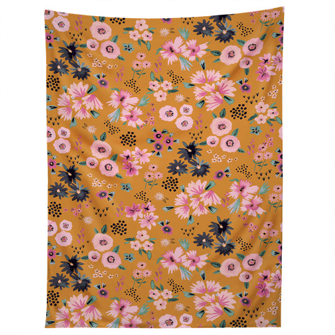 Ninola Design Artful little flowers yellow sunrise Tapestry