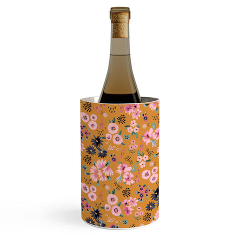 Ninola Design Artful little flowers yellow sunrise Wine Chiller