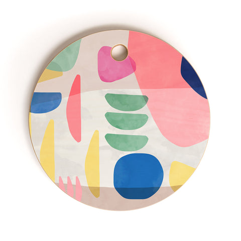Ninola Design Artful Organic Bold Shapes Cutting Board Round
