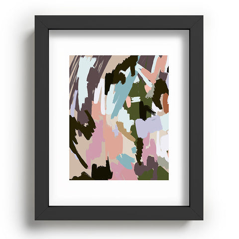 Ninola Design Artistic Landscape Pink Green Recessed Framing Rectangle