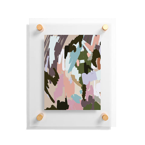 Ninola Design Artistic Landscape Pink Green Floating Acrylic Print