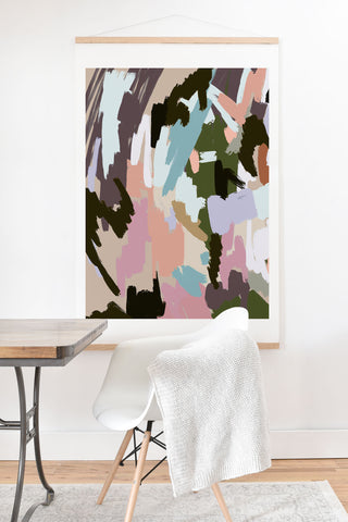 Ninola Design Artistic Landscape Pink Green Art Print And Hanger