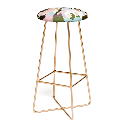 Ninola Design Artistic Landscape Pink Green Bar Stool
