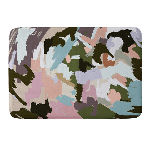 Ninola Design Artistic Landscape Pink Green Memory Foam Bath Mat