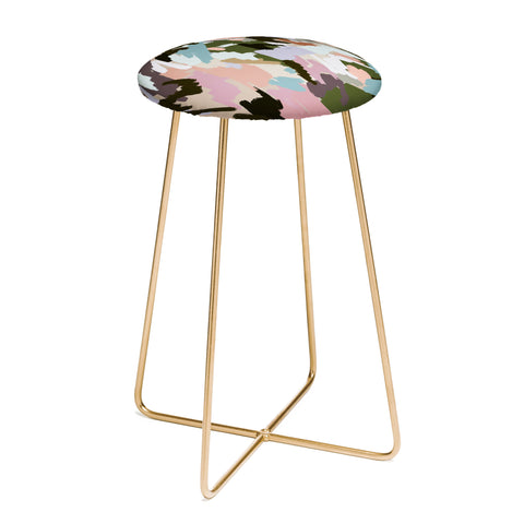 Ninola Design Artistic Landscape Pink Green Counter Stool