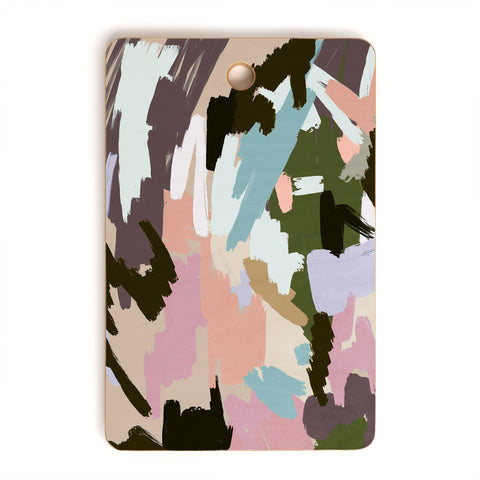 Ninola Design Artistic Landscape Pink Green Cutting Board Rectangle