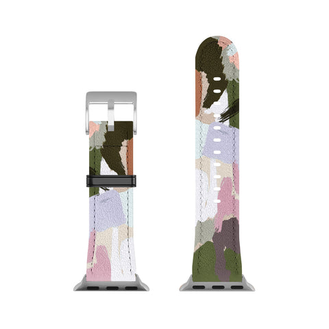 Ninola Design Artistic Landscape Pink Green Apple Watch Band