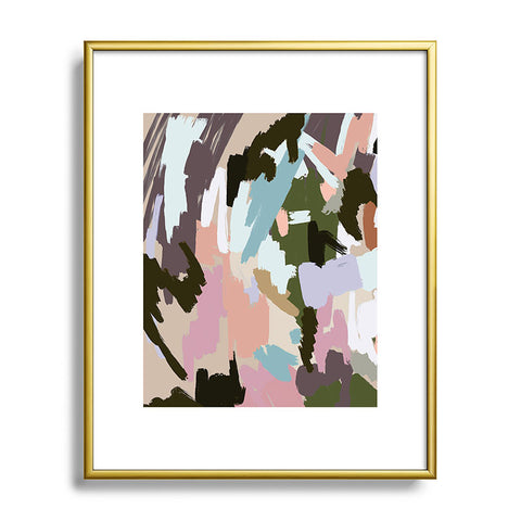 Ninola Design Artistic Landscape Pink Green Metal Framed Art Print