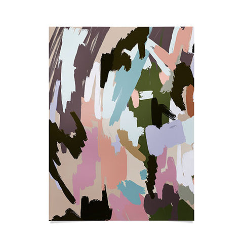 Ninola Design Artistic Landscape Pink Green Poster