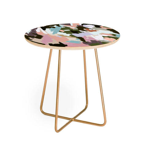 Ninola Design Artistic Landscape Pink Green Round Side Table