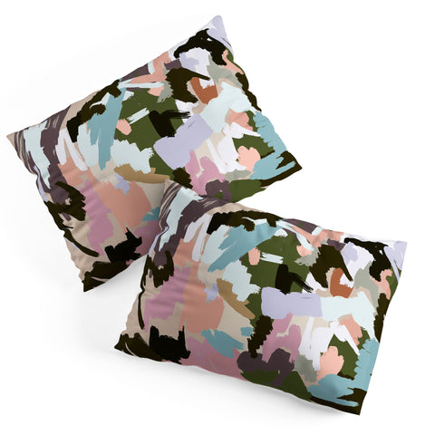 Ninola Design Artistic Landscape Pink Green Pillow Shams