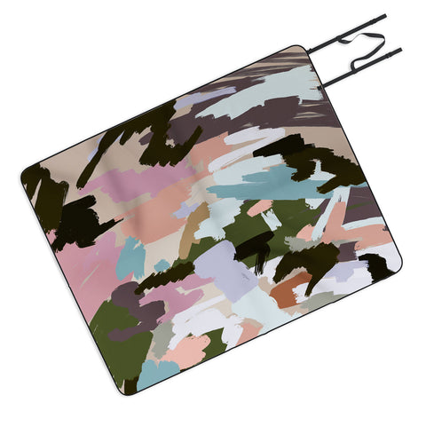 Ninola Design Artistic Landscape Pink Green Picnic Blanket