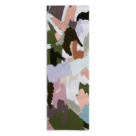 Ninola Design Artistic Landscape Pink Green Yoga Towel