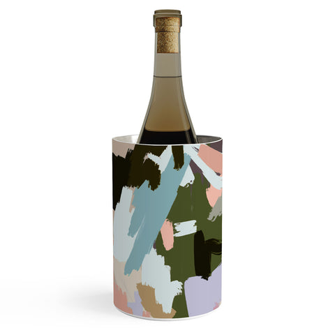 Ninola Design Artistic Landscape Pink Green Wine Chiller