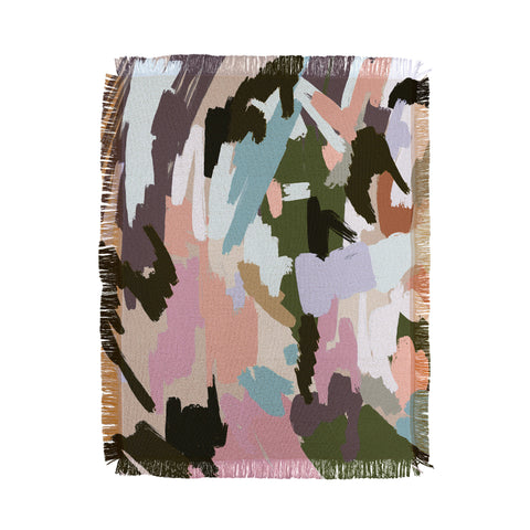 Ninola Design Artistic Landscape Pink Green Throw Blanket