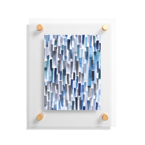 Ninola Design Artistic Stripes Indigo Floating Acrylic Print