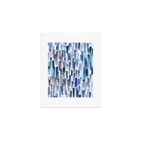 Ninola Design Artistic Stripes Indigo Art Print