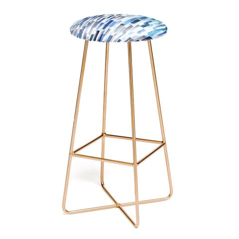 Ninola Design Artistic Stripes Indigo Bar Stool