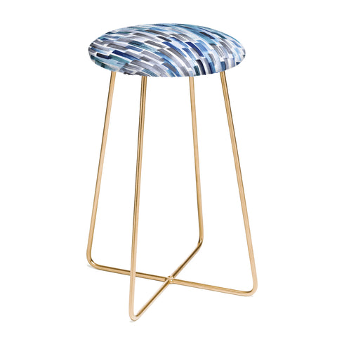 Ninola Design Artistic Stripes Indigo Counter Stool