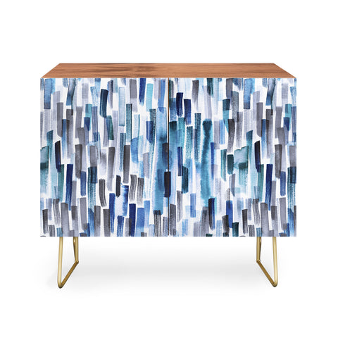 Ninola Design Artistic Stripes Indigo Credenza