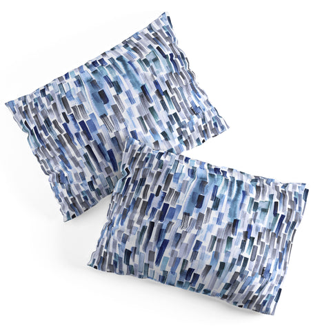 Ninola Design Artistic Stripes Indigo Pillow Shams