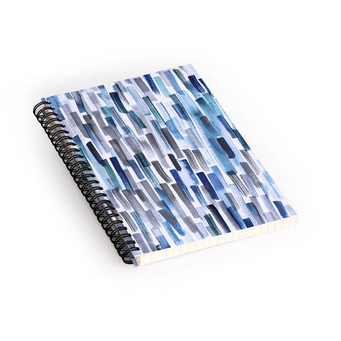 Ninola Design Artistic Stripes Indigo Spiral Notebook