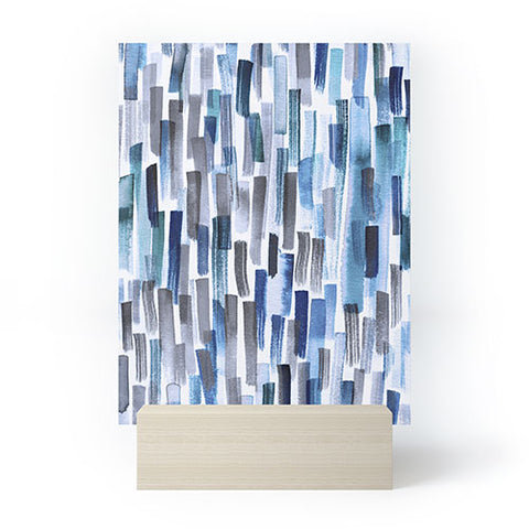 Ninola Design Artistic Stripes Indigo Mini Art Print