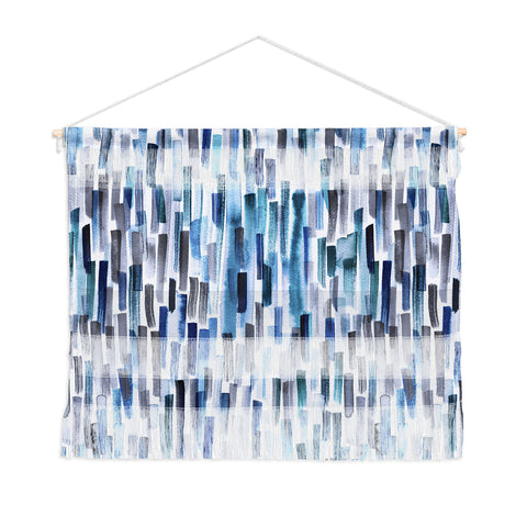 Ninola Design Artistic Stripes Indigo Wall Hanging Landscape