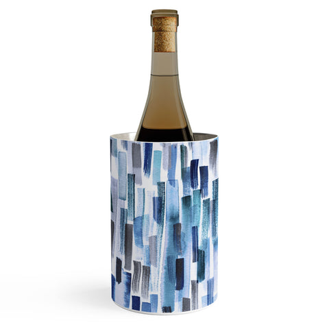 Ninola Design Artistic Stripes Indigo Wine Chiller