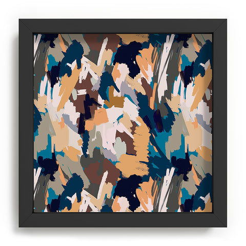 Ninola Design Artistic Texture Blue Gold Recessed Framing Square