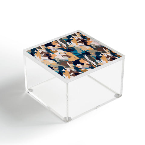 Ninola Design Artistic Texture Blue Gold Acrylic Box