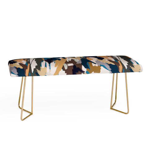 Ninola Design Artistic Texture Blue Gold Bench
