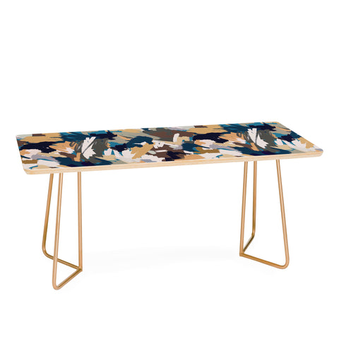 Ninola Design Artistic Texture Blue Gold Coffee Table