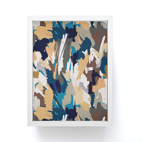Ninola Design Artistic Texture Blue Gold Framed Mini Art Print