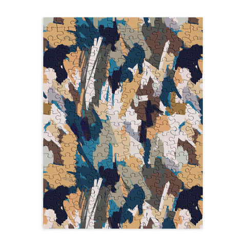 Ninola Design Artistic Texture Blue Gold Puzzle