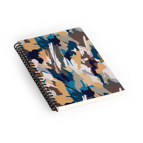 Ninola Design Artistic Texture Blue Gold Spiral Notebook