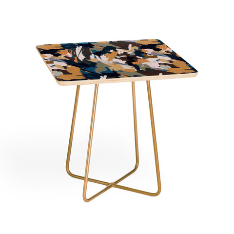 Ninola Design Artistic Texture Blue Gold Side Table